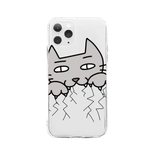 ネコカブリつき Soft Clear Smartphone Case