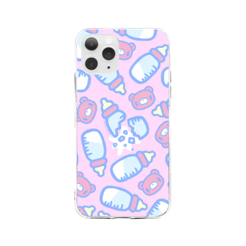 【各20点限定】ベビーグル〜ミ〜 (2/pink)  Soft Clear Smartphone Case