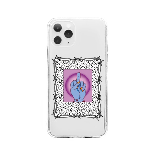 ミドルのフィンガー Soft Clear Smartphone Case