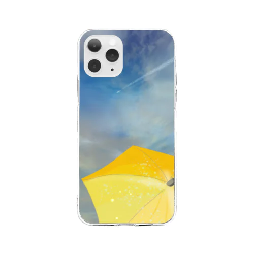 雨上がり   傘 Soft Clear Smartphone Case