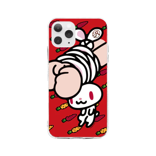 【各20点限定】汎用うさぎ(1/red) Soft Clear Smartphone Case