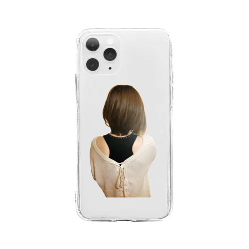 後ろ姿の女性 Soft Clear Smartphone Case