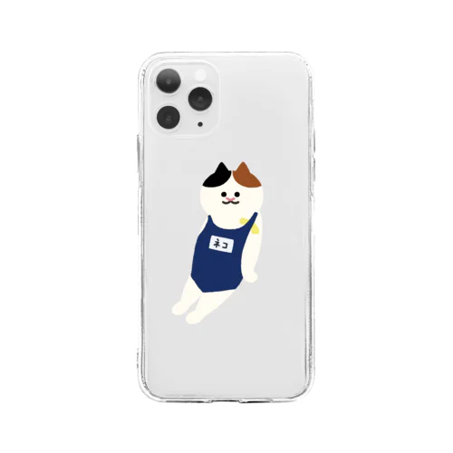 スクール水着のねこ Soft Clear Smartphone Case