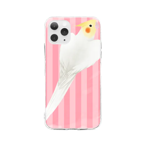 オカメインコ　ハートルチノーオカメインコ【まめるりはことり】 Soft Clear Smartphone Case