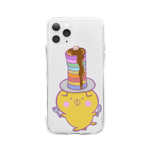 スコティッシュのフォーちゃん【パンケーキ】 Soft Clear Smartphone Case