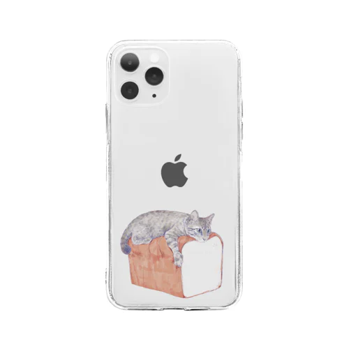 サバトラと高級食パン Soft Clear Smartphone Case