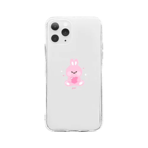 うさぎ(ピンク) Soft Clear Smartphone Case
