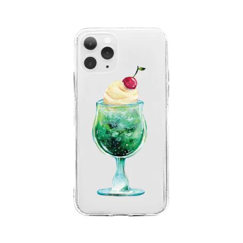 メロンソーダ Soft Clear Smartphone Case