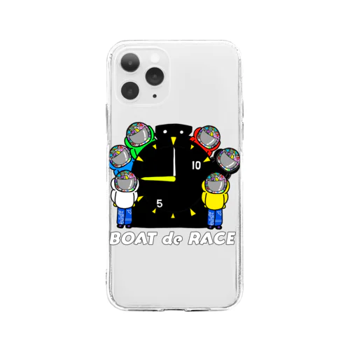 #ボートレーサーくん　大集合 Soft Clear Smartphone Case