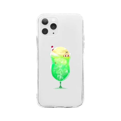 クリームソーダとはむ Soft Clear Smartphone Case