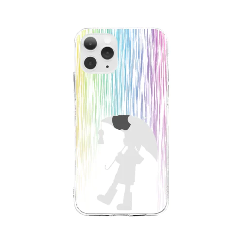 虹の雨 Soft Clear Smartphone Case