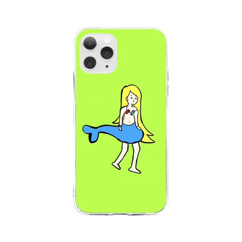 人魚のコスプレ Soft Clear Smartphone Case