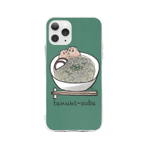 たぬき蕎麦 Soft Clear Smartphone Case