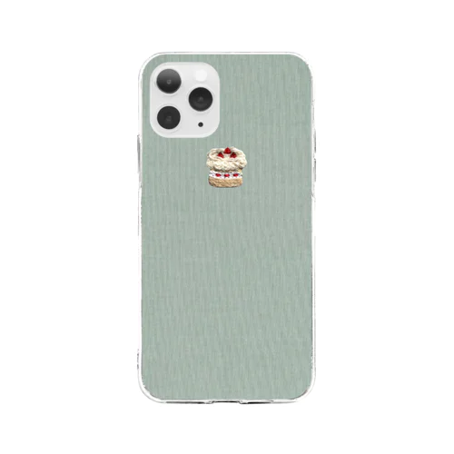 いちごのお誕生日ケーキ Soft Clear Smartphone Case