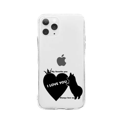 I LOVE YOUコーギー  Soft Clear Smartphone Case