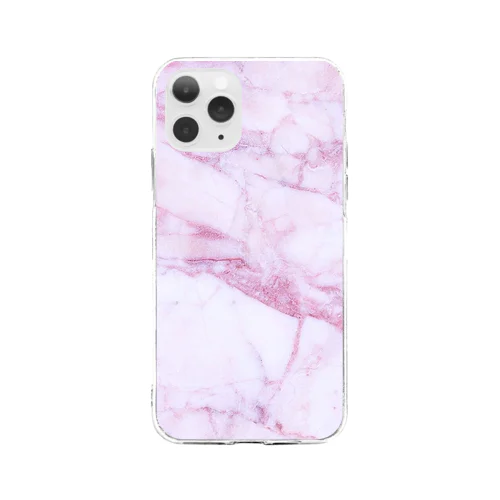 ピンク 大理石 マーブル Soft Clear Smartphone Case