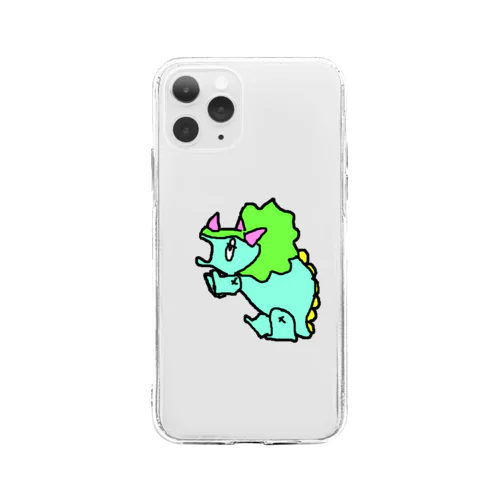 びっくりトリケラトプスくん Soft Clear Smartphone Case