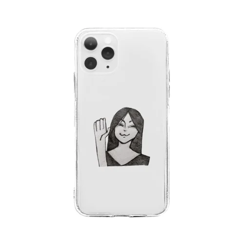 挨拶してくれるお姉さん Soft Clear Smartphone Case