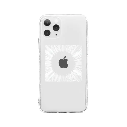 🆕 iPhoneのロゴマークを強調するケース（白） ソフトクリアスマホケース