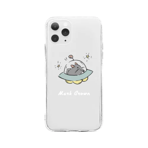 UFOを操縦するチンチラ Soft Clear Smartphone Case