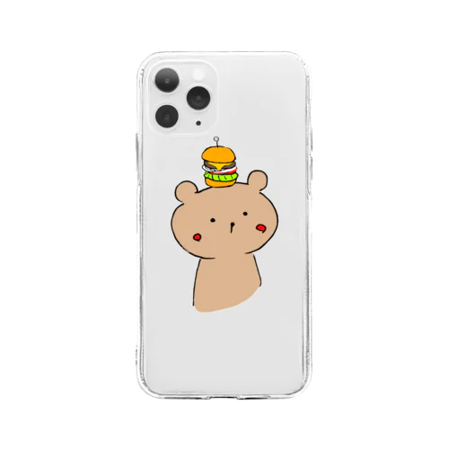 かたみみクマのくーま Soft Clear Smartphone Case