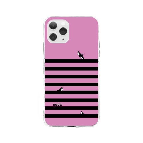 サメサメボーダー | 桃藤色 Soft Clear Smartphone Case