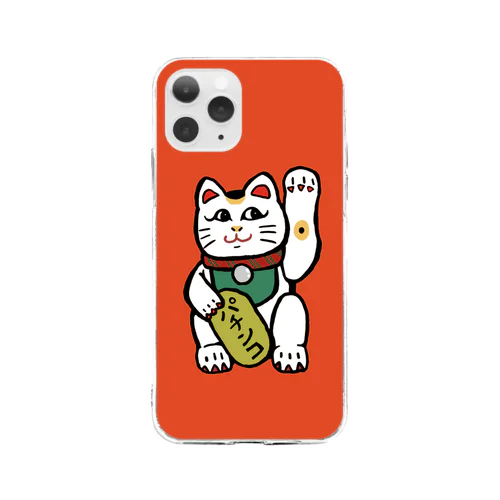 開運招き猫(パチンコ) Soft Clear Smartphone Case