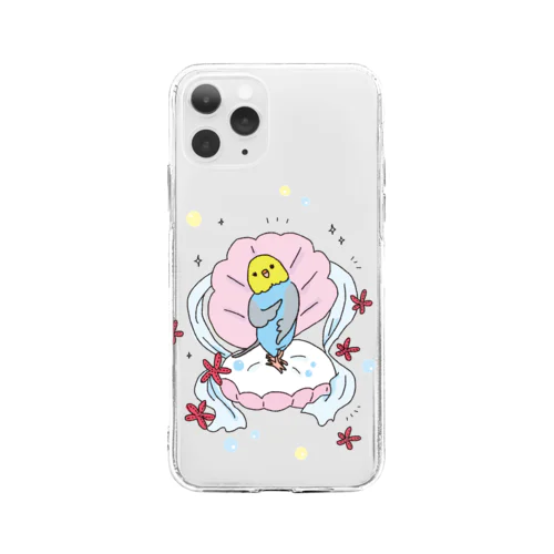 インコにパール（よくお似合い） Soft Clear Smartphone Case