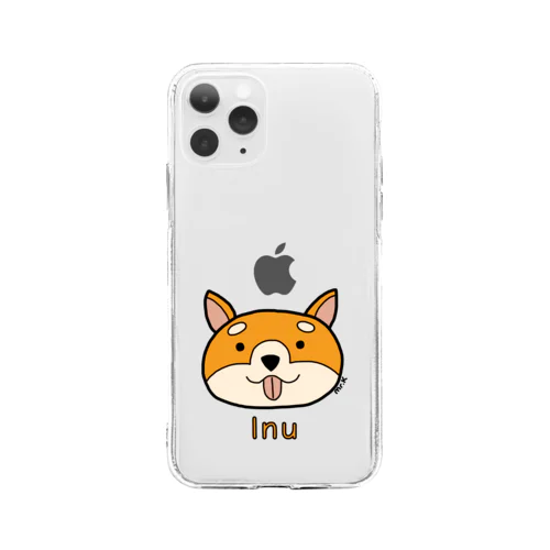 Inu (犬) 色デザイン Soft Clear Smartphone Case