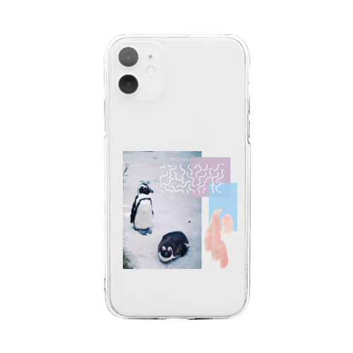 ペンギン（ペア） Soft Clear Smartphone Case