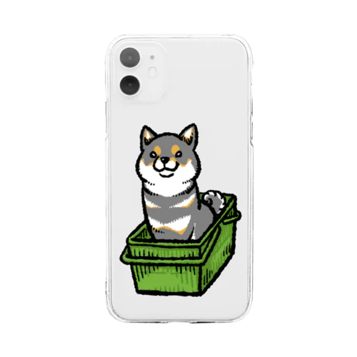 カゴ入り黒柴 Soft Clear Smartphone Case