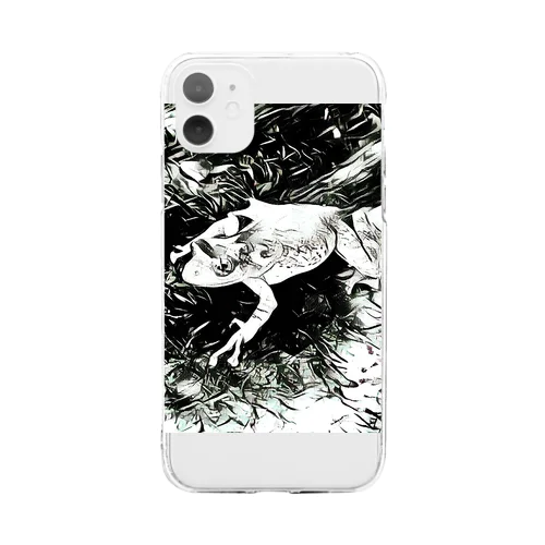 Fantastic Frog -Black And White Version- Soft Clear Smartphone Case