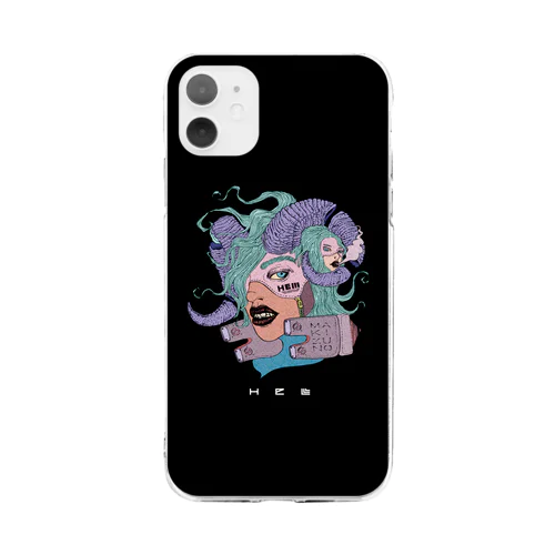 nightmare ソフトタイプ 黒ver. Soft Clear Smartphone Case