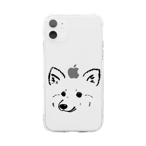 たちみみわんこ🍎のせ(iPhone 11ピッタリ) Soft Clear Smartphone Case