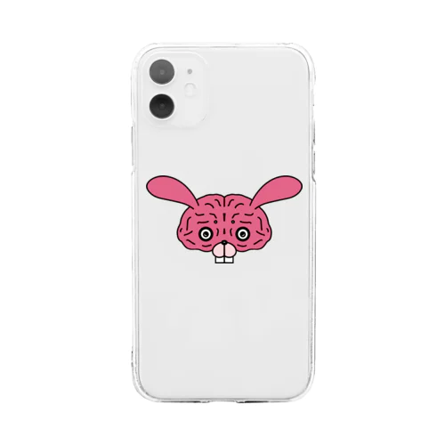 脳みそウサギ Soft Clear Smartphone Case