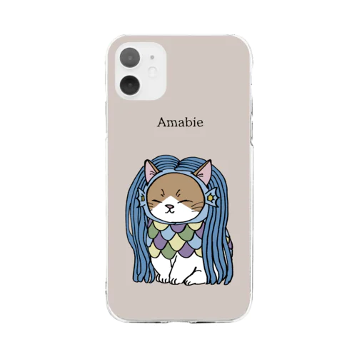 アマビエねこ Soft Clear Smartphone Case