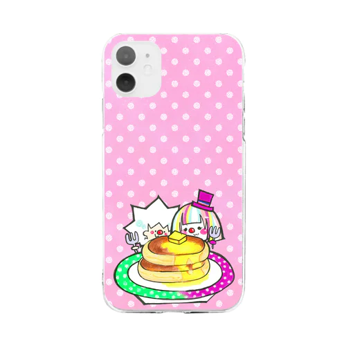 ホットケーキケース（ピンク） Soft Clear Smartphone Case