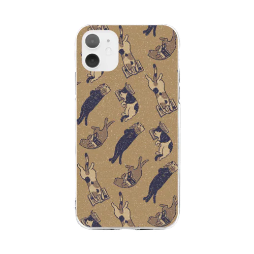 眠り猫BOOKS Soft Clear Smartphone Case