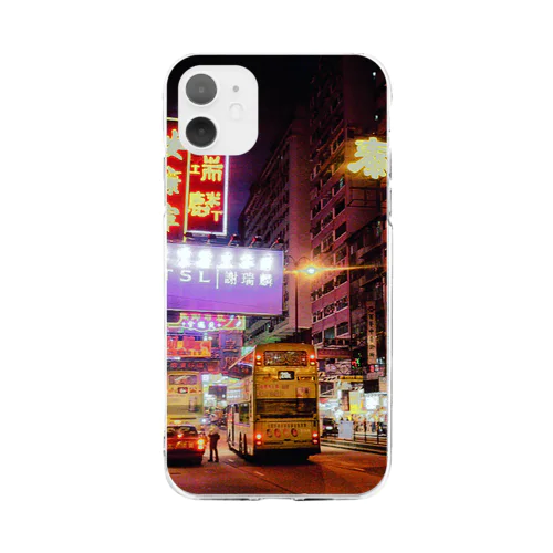 香港の夜景 Soft Clear Smartphone Case