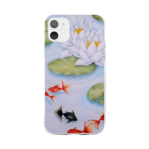睡蓮と金魚 Soft Clear Smartphone Case