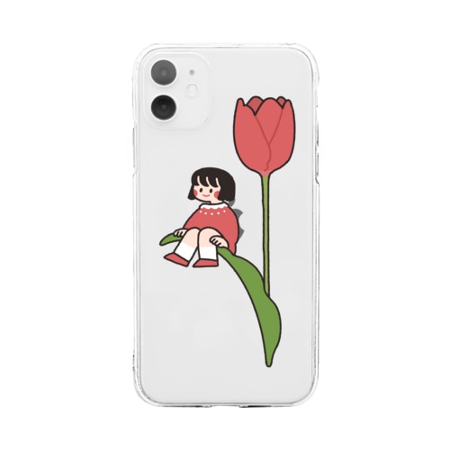 チューリップとおんなのこ Soft Clear Smartphone Case