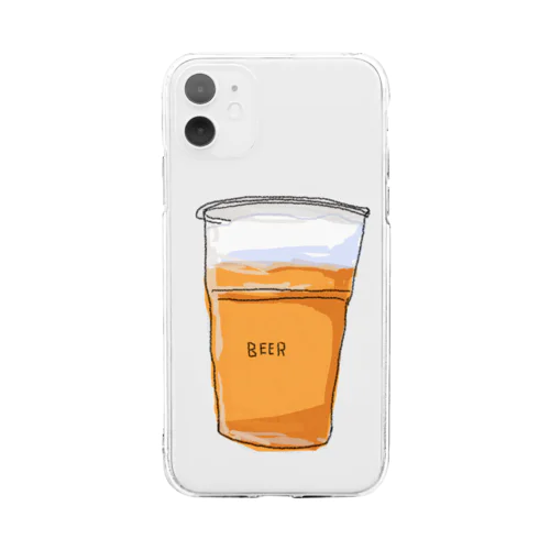 お外で飲むビール Soft Clear Smartphone Case