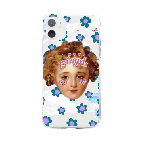 99%エンジェル Soft Clear Smartphone Case