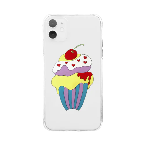 えのぐカップケーキ Soft Clear Smartphone Case