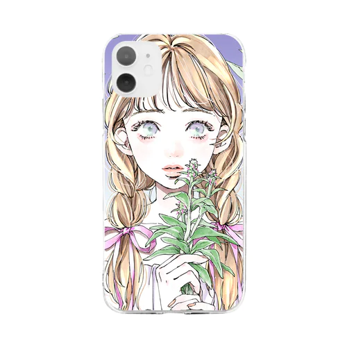 HerbalGirls_lamb's ears Soft Clear Smartphone Case