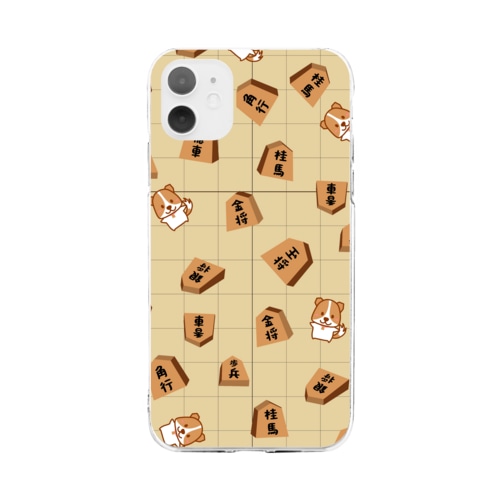 将棋駒＆こまわんモチーフ Soft Clear Smartphone Case