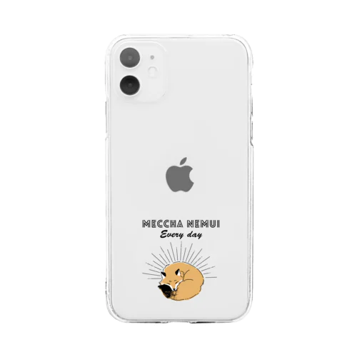 MECCHA NEMUI きつね Soft Clear Smartphone Case