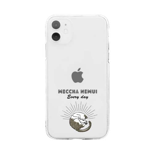 MECCHA NEMUI ねこ Soft Clear Smartphone Case