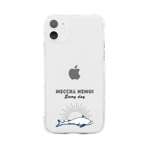 MECCHA NEMUI さめ Soft Clear Smartphone Case