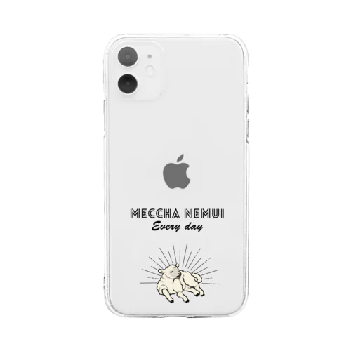 MECCHA NEMUI ひつじ Soft Clear Smartphone Case